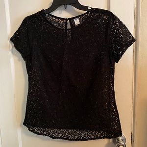 Old Navy black lace shirt